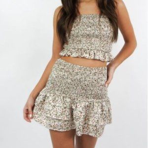 Grey Bandit Jane Floral Top and Skirt Set Size S